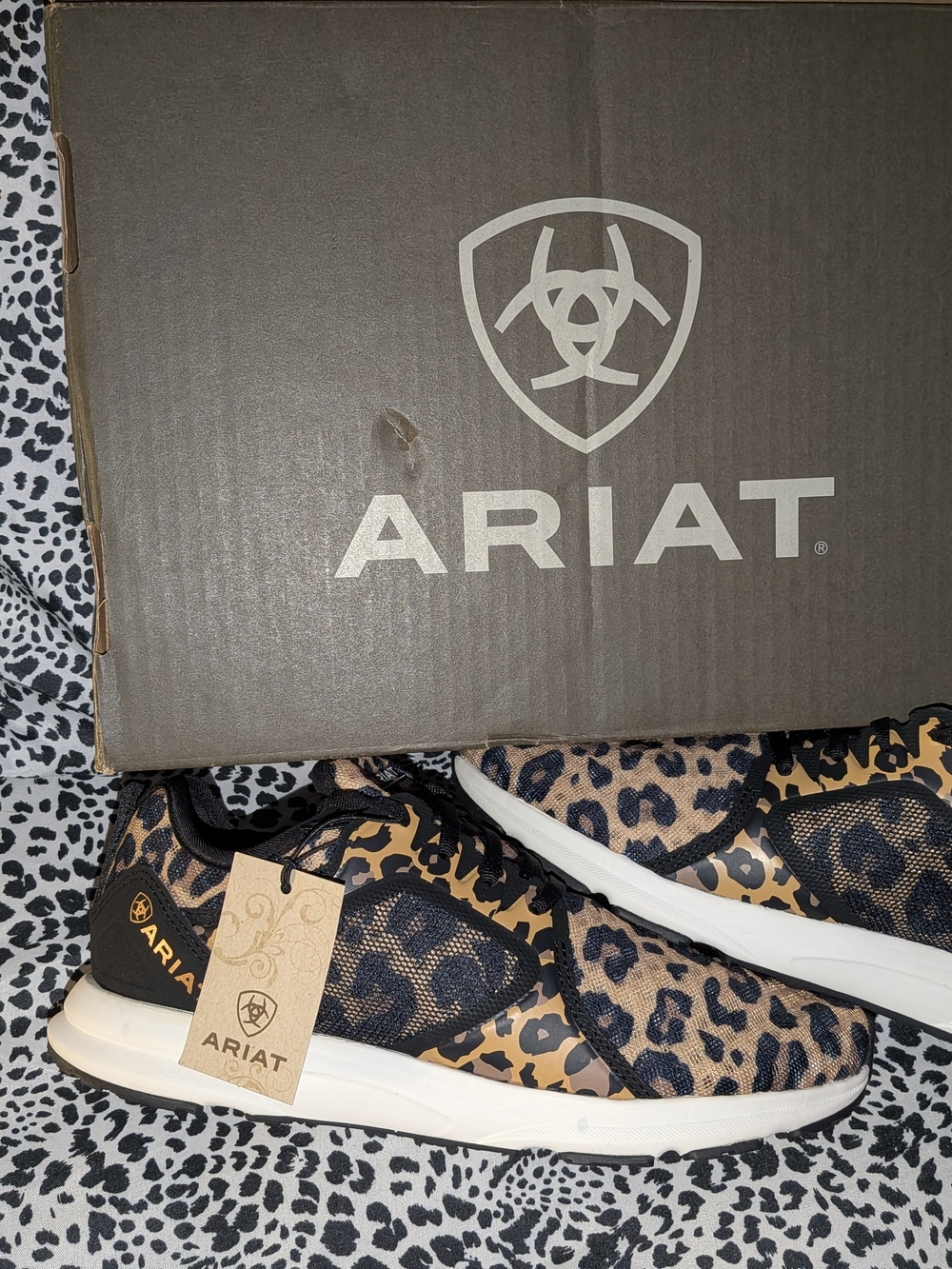 Women's Ariat leopard print fuse tennis shoe - Picture 4 of 6